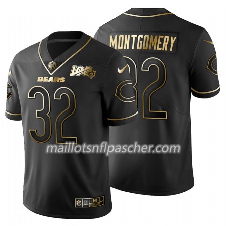 Maillot Chicago Bears David Montgomery 32 Nike Noir Golden Edition 100th - Homme